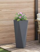 vidaXL Кашпа Антрацит 30 x 30 x 75 см Стомана
