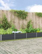 vidaXL Кашпа Антрацит 385 x 100 x 45 см Поцинкована стомана