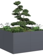 vidaXL Кашпа антрацит 80x80x40 см студеновалцувана стомана