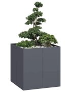 vidaXL Кашпа антрацит 80x80x80 см стомана