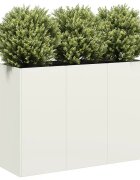 vidaXL Кашпа бяла 120x40x80 см студеновалцувана стомана