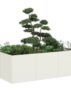 vidaXL Кашпа бяла 120x80x40 см стомана