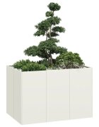 vidaXL Кашпа бяла 120x80x80 см стомана