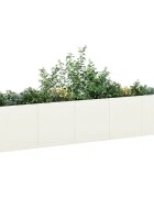 vidaXL Кашпа бяла 200x40x40 см студеновалцувана стомана