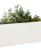 vidaXL Кашпа бяла 200x40x80 см студеновалцувана стомана