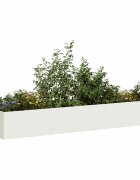 vidaXL Кашпа бяла 280x80x40 см стомана