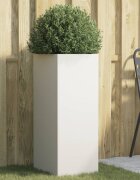 vidaXL Кашпа бяла 32x29x75 см стомана