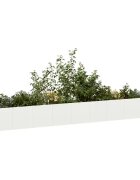vidaXL Кашпа бяла 360x40x40 см студеновалцувана стомана