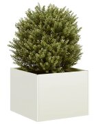 vidaXL Кашпа бяла 40x40x30 см стомана