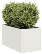 vidaXL Кашпа бяла 40x80x40 см студеновалцувана стомана