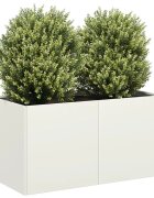 vidaXL Кашпа бяла 80x40x40 см студеновалцувана стомана