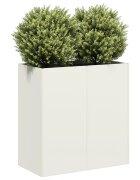 vidaXL Кашпа бяла 80x40x80 см студеновалцувана стомана