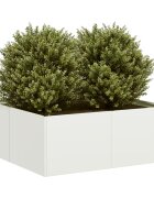 vidaXL Кашпа бяла 80x80x30 см стомана