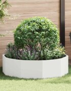 vidaXL Кашпа Бяло 120 x 120 x 35 см Стомана