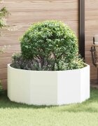 vidaXL Кашпа Бяло 120 x 120 x 50 см Стомана