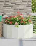 vidaXL Кашпа Бяло 120 x 60 x 50 см Стомана