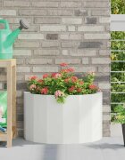 vidaXL Кашпа Бяло 60 x 30 x 35 см Стомана