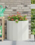 vidaXL Кашпа Бяло 60 x 30 x 50 см Стомана