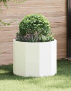 vidaXL Кашпа Бяло 60 x 60 x 50 см Стомана