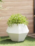 vidaXL Кашпа Бяло 75 x 75 x 60 см Стомана