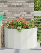vidaXL Кашпа Бяло 90 x 45 x 50 см Стомана