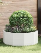 vidaXL Кашпа Бяло 90 x 90 x 35 см Стомана