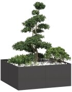 vidaXL Кашпа черна 100x100x40 см стомана