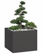 vidaXL Кашпа черна 100x100x80 см стомана