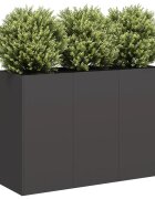 vidaXL Кашпа черна 120x40x80 см студеновалцувана стомана