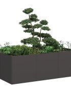 vidaXL Кашпа черна 120x80x40 см стомана