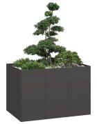 vidaXL Кашпа черна 120x80x80 см стомана