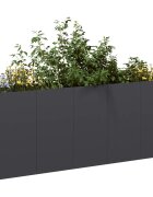 vidaXL Кашпа черна 200x40x80 см студеновалцувана стомана
