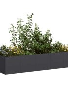vidaXL Кашпа черна 200x80x40 см стомана