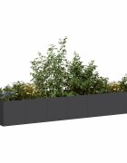 vidaXL Кашпа черна 280x80x40 см стомана