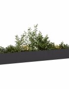 vidaXL Кашпа черна 360x40x40 см студеновалцувана стомана