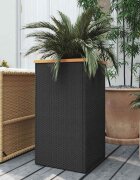 vidaXL Кашпа черна 40x40x80 см полиратан