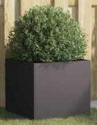 vidaXL Кашпа черна 42x40x39 см стомана