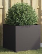 vidaXL Кашпа черна 49x47x46 см стомана