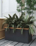 vidaXL Кашпа черна 80x40x40 см полиратан