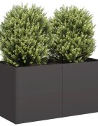 vidaXL Кашпа черна 80x40x40 см студеновалцувана стомана