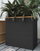 vidaXL Кашпа черна 80x40x80 см полиратан