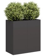 vidaXL Кашпа черна 80x40x80 см студеновалцувана стомана