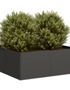 vidaXL Кашпа черна 80x80x30 см стомана