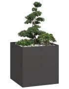 vidaXL Кашпа черна 80x80x80 см стомана