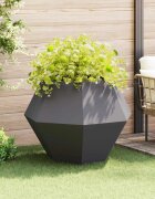 vidaXL Кашпа Черно 100 x 100 x 80 см Стомана