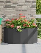 vidaXL Кашпа Черно 120 x 60 x 50 см Стомана