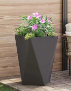 vidaXL Кашпа Черно 50 x 50 x 75 cm Стомана