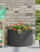 vidaXL Кашпа Черно 60 x 30 x 35 см Стомана