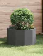 vidaXL Кашпа Черно 60 x 60 x 35 cm Стомана