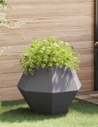 vidaXL Кашпа Черно 75 x 75 x 60 см Стомана